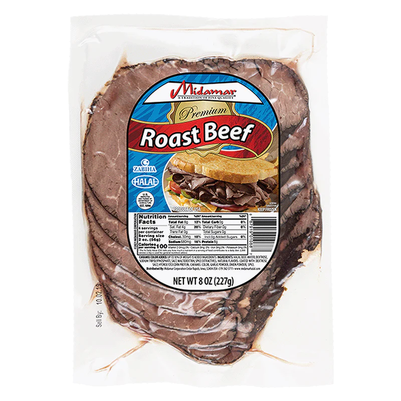 MM Halal Sliced Roast Beef-Eye of Round, 12 x 8-Oz